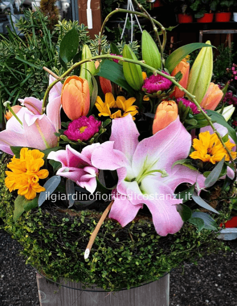 composizione  in cesto