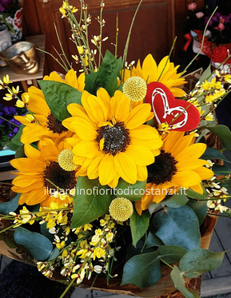 bouquet con girasoli